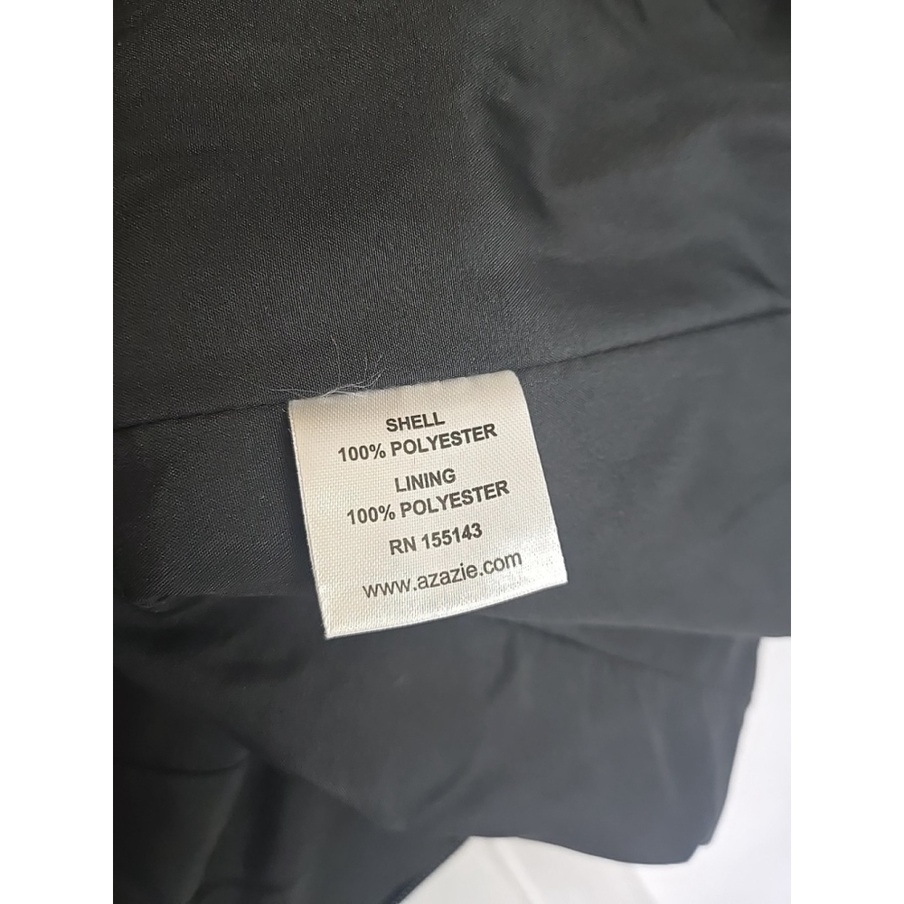 Azazie Black Bridesmaid Dress A6 Floor Length Slit Formal Gown Pockets - Picture 5 of 12